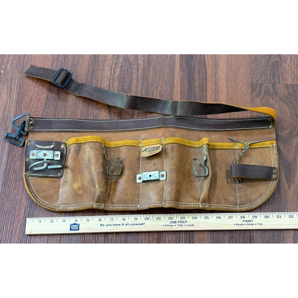 NOS‎ Action Leathercraft Leather Kangaroo Toolbelt 40' K-428 Hippie BoHo